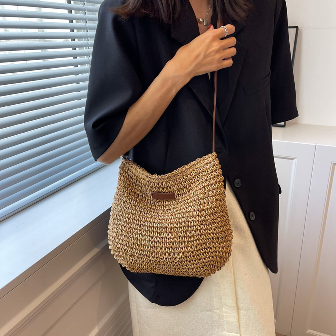 Delphine | Women's Woven Straw Crossbody Shoulder Bag