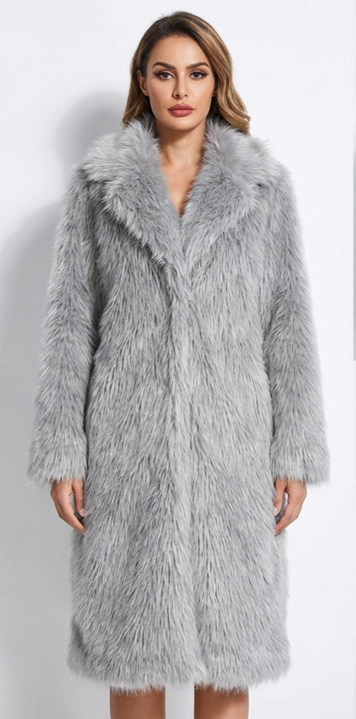 Eva | Lange faux-fur wintercoat
