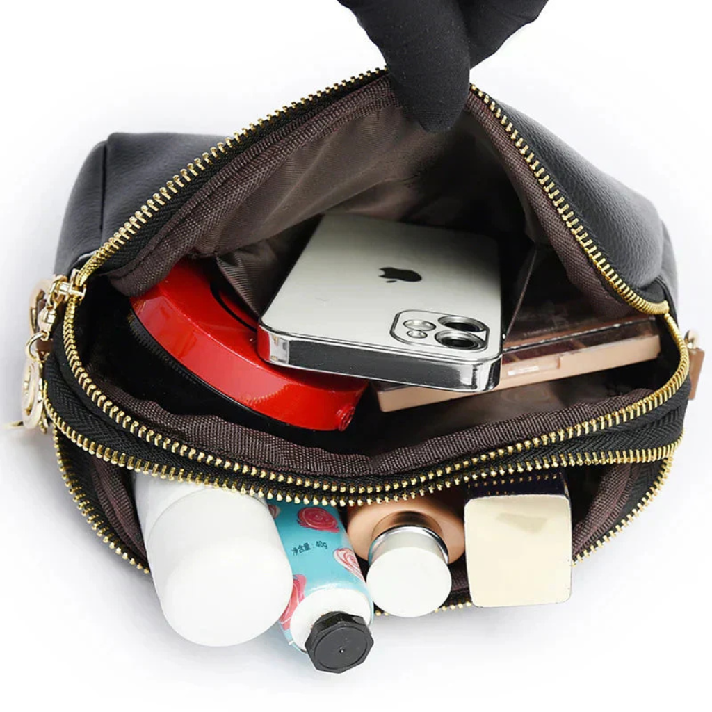 Faroe | Women's Leather Zip-Top Compact Crossbody Bag