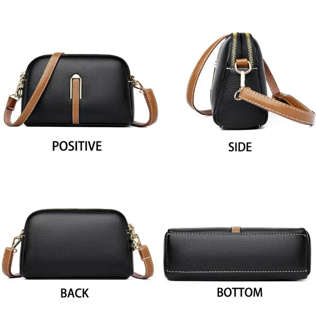 Faroe | Women's Leather Zip-Top Compact Crossbody Bag