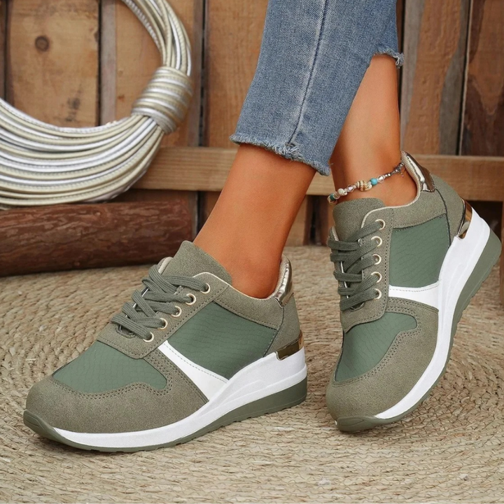 Faye | Women's Suede Lace-Up Wedge Sneakers