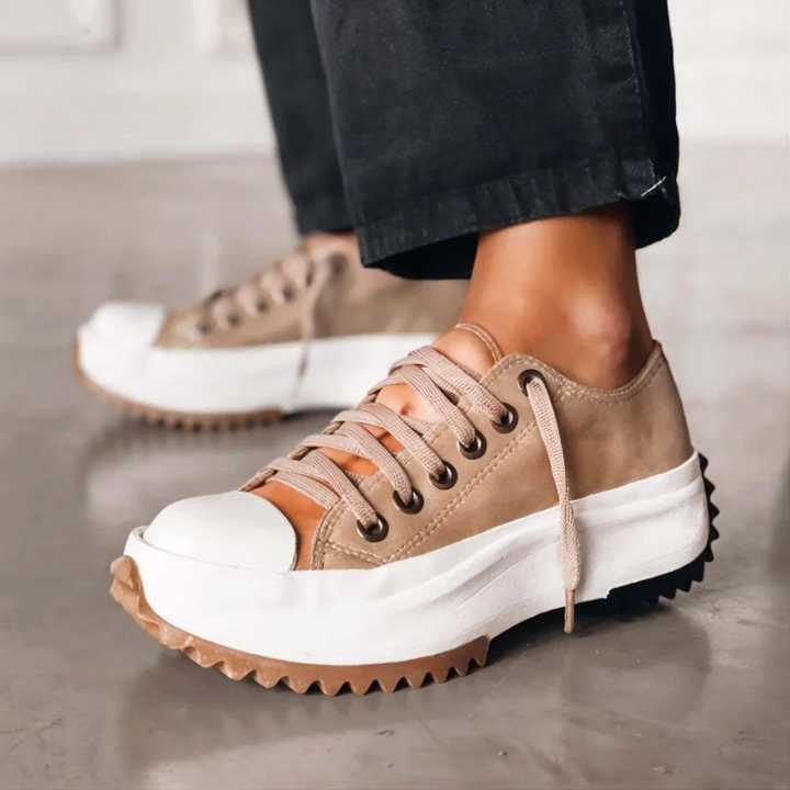 Harlow | Women's Canvas Lace-Up Chunky Platform Sneakers