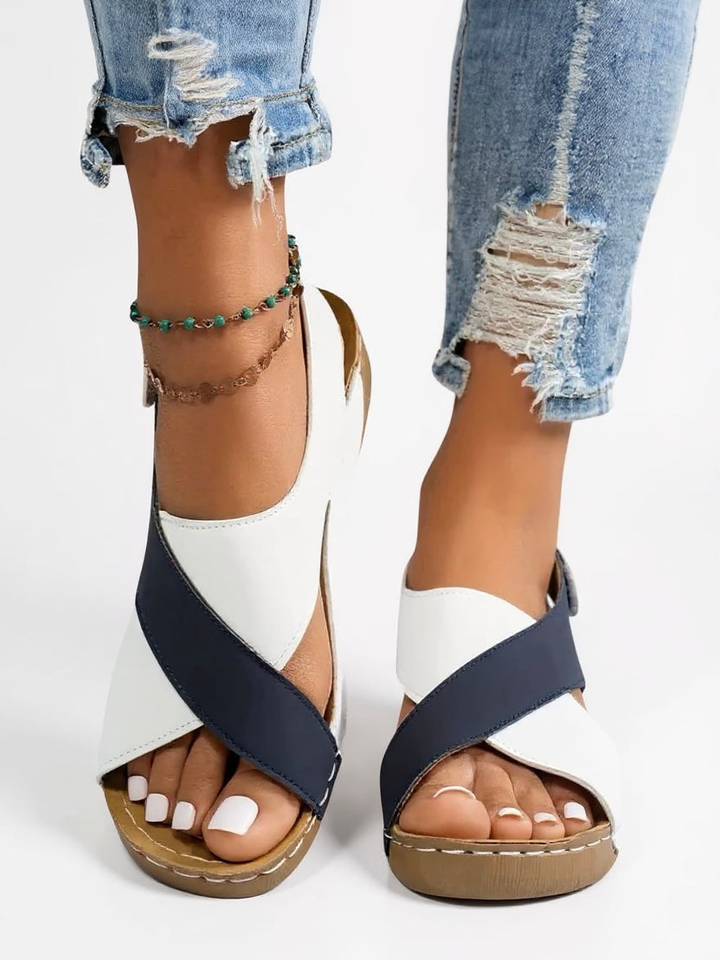 Hattie | Women's Orthopaedic Cross-Strap Wedge Sandals