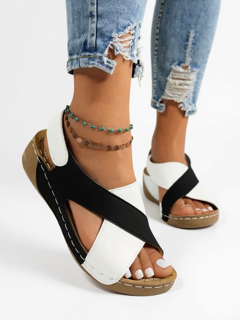Hattie | Women's Orthopaedic Cross-Strap Wedge Sandals