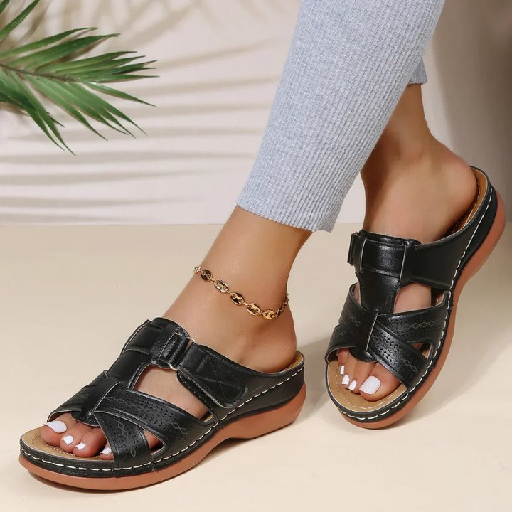 Imogen | Women's Orthopaedic Cut-Out Wedge Slide Sandals
