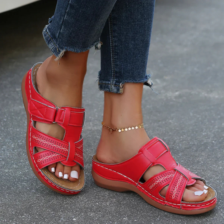 Imogen | Women's Orthopaedic Cut-Out Wedge Slide Sandals