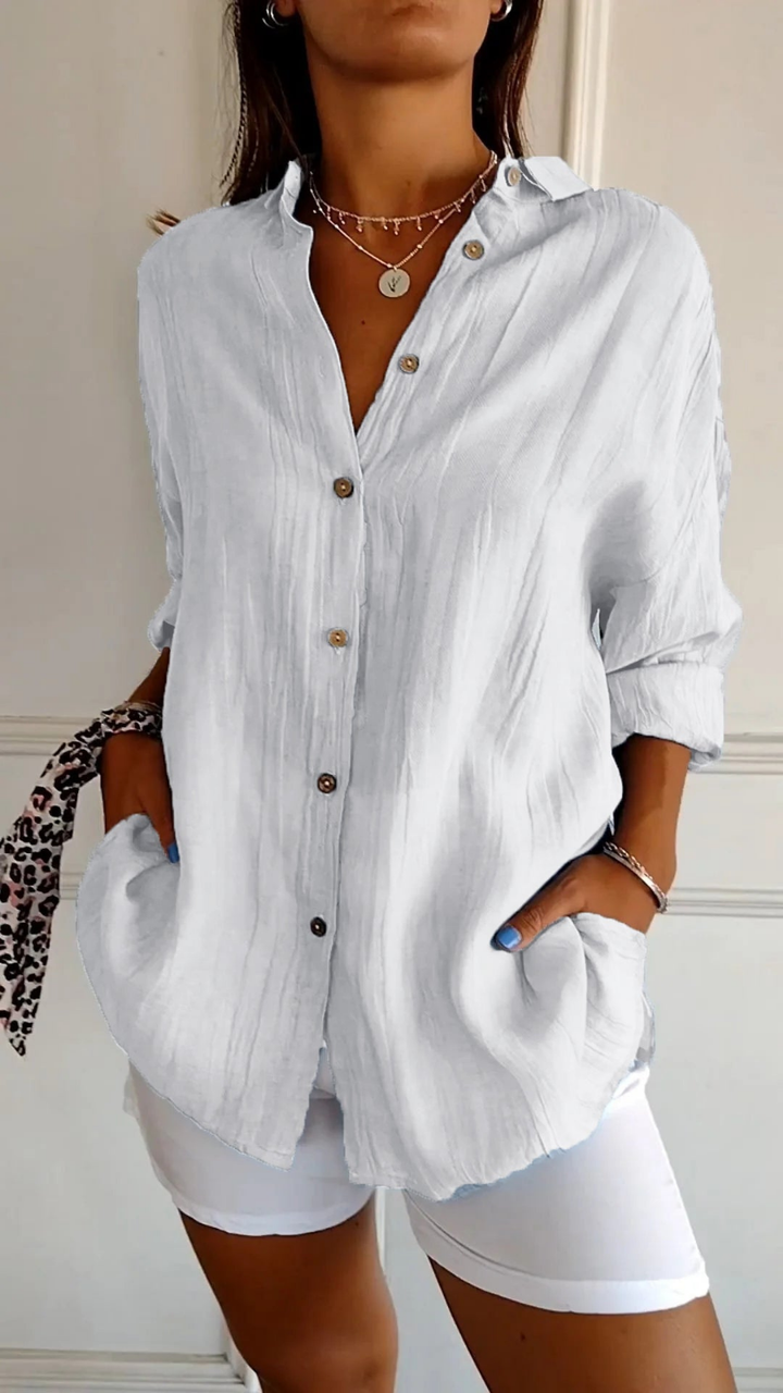 Indira | Women's Cotton Gauze Oversized Button-Down Shirt