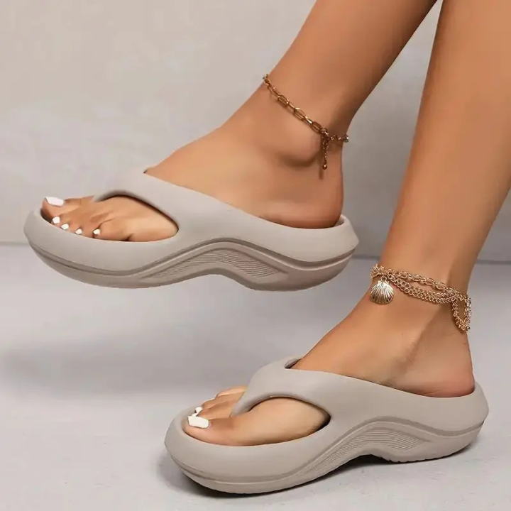 Joelle | Women's Cushioned Foam Platform Thong Slides