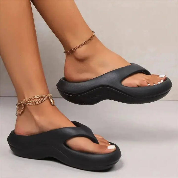 Joelle | Women's Cushioned Foam Platform Thong Slides