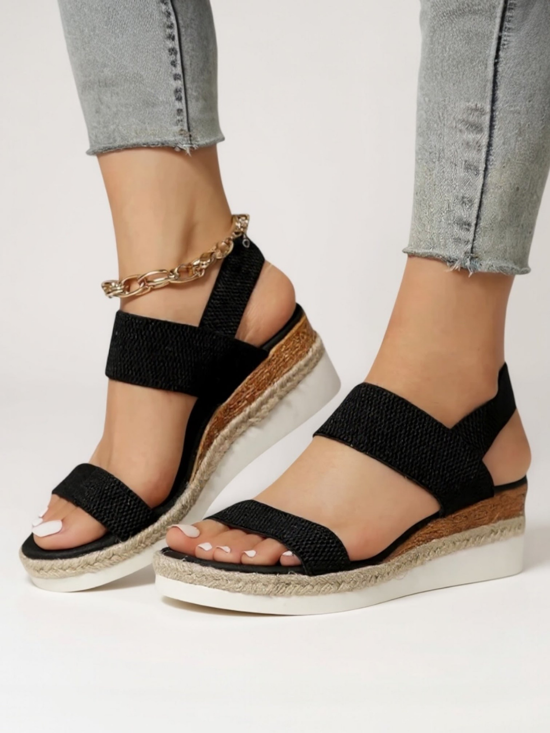 Jolene | Women's Arch-Support Elastic Strap Flat Sandals