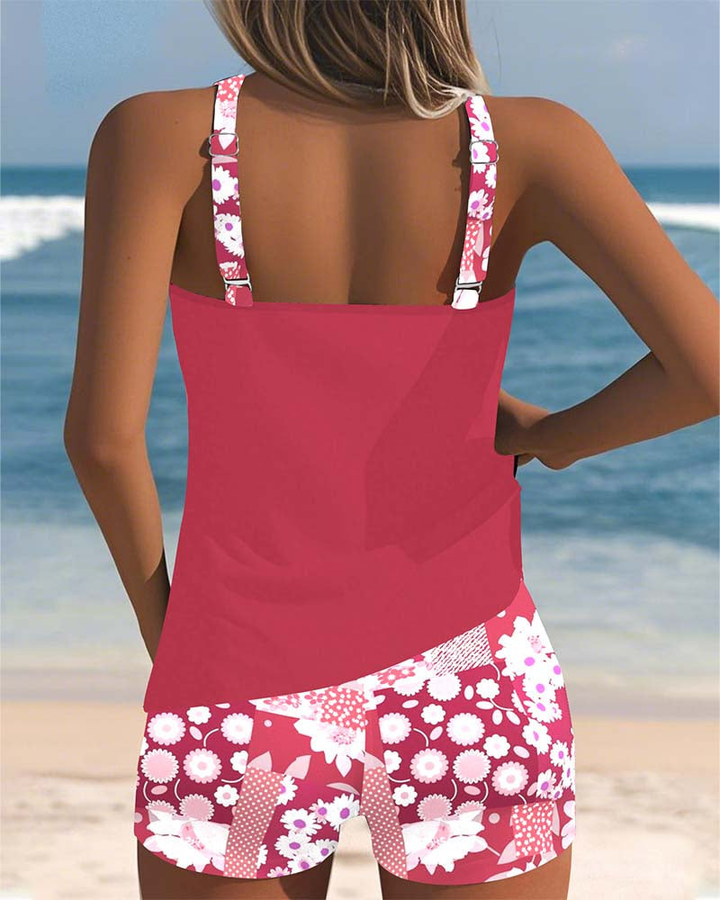 Jolene | Women's Breathable Floral Print Tankini & Shorts Set