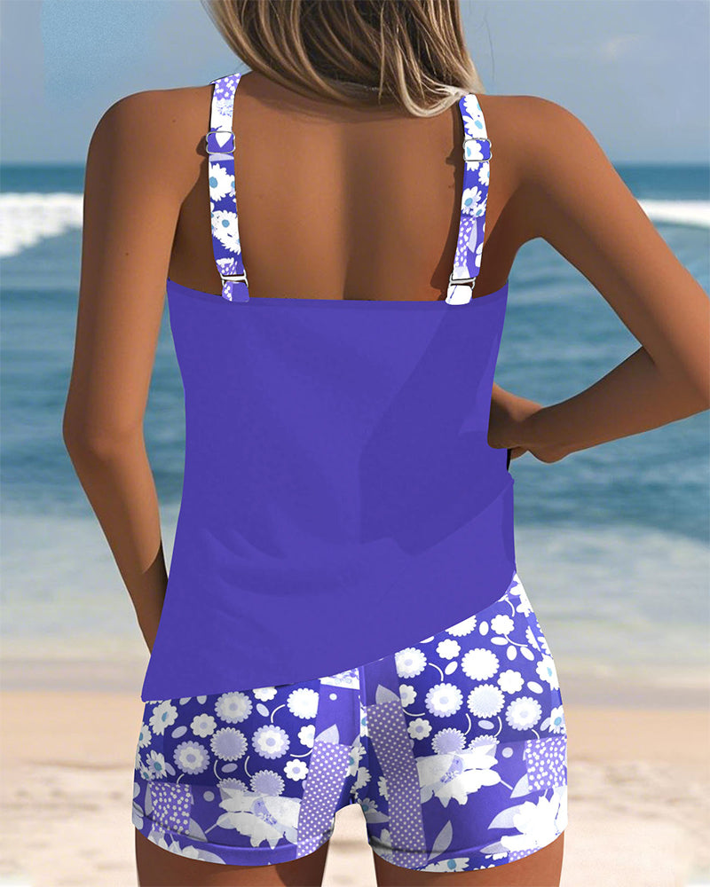 Jolene | Women's Breathable Floral Print Tankini & Shorts Set