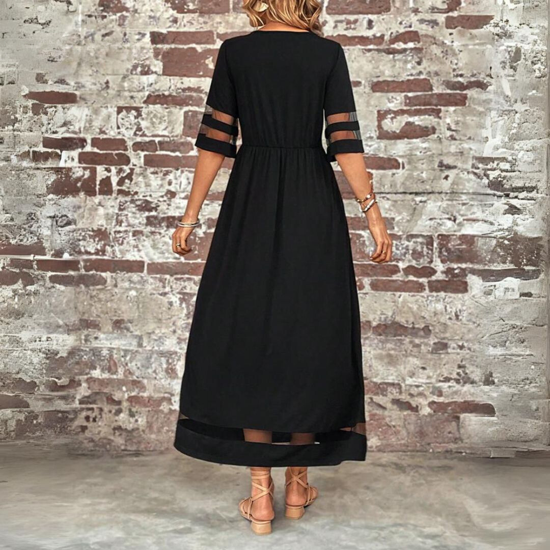 Jolene | Women's Chiffon Puff-Sleeve Smocked Maxi Dress