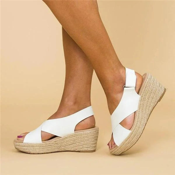 Lennox | Women's Espadrille Cross-Strap Wedge Sandals