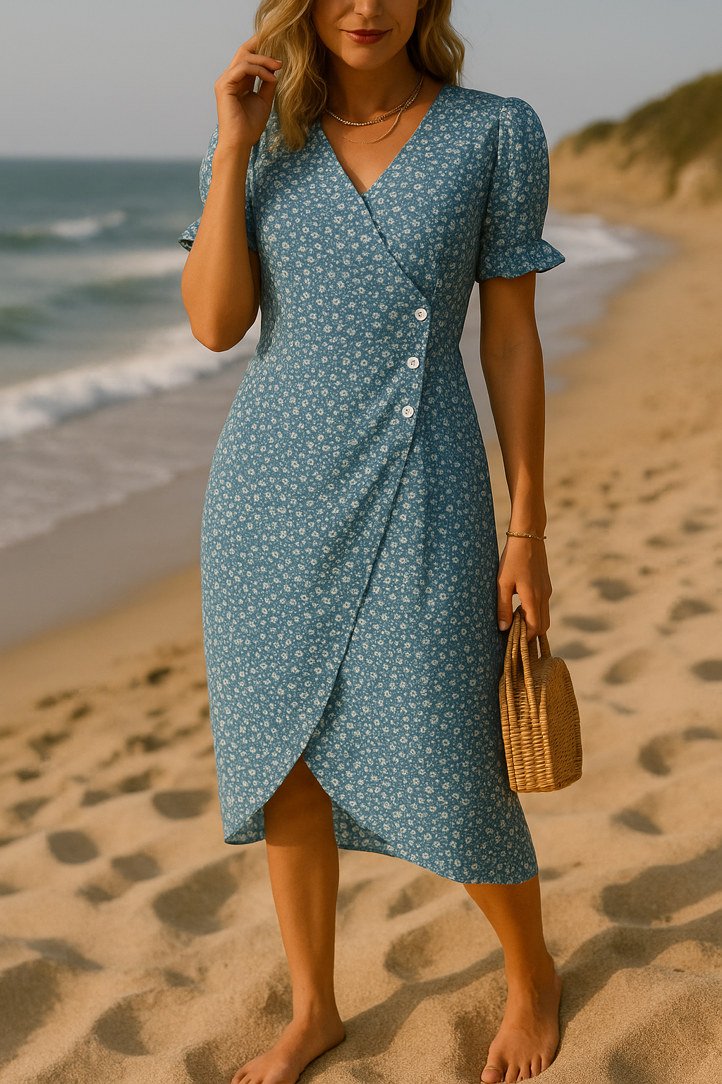 Liana | Classic Floral Button-Up Midi Dress
