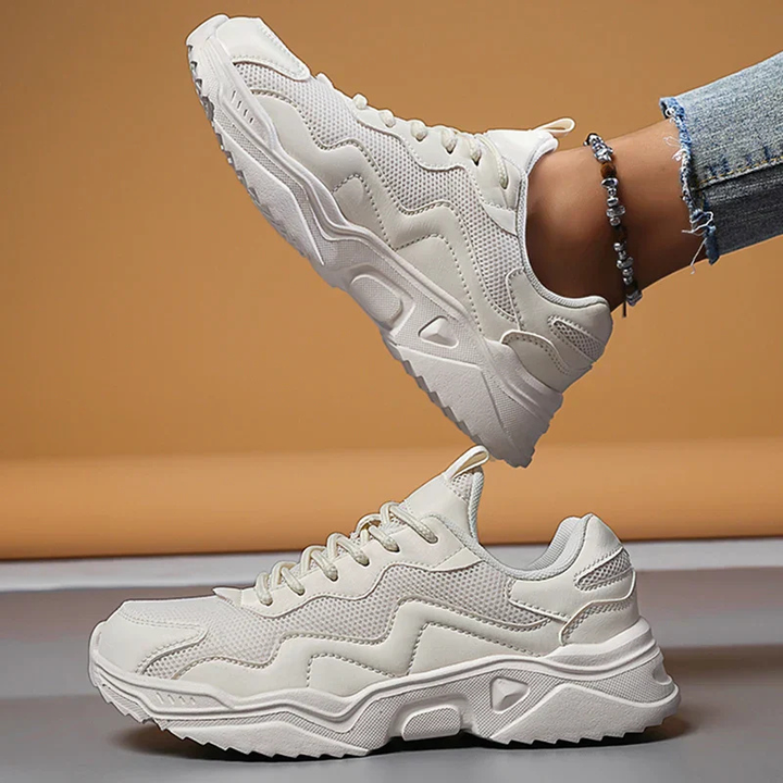 Marlowe | Women's Breathable Chunky Sole Lace-Up Trainers