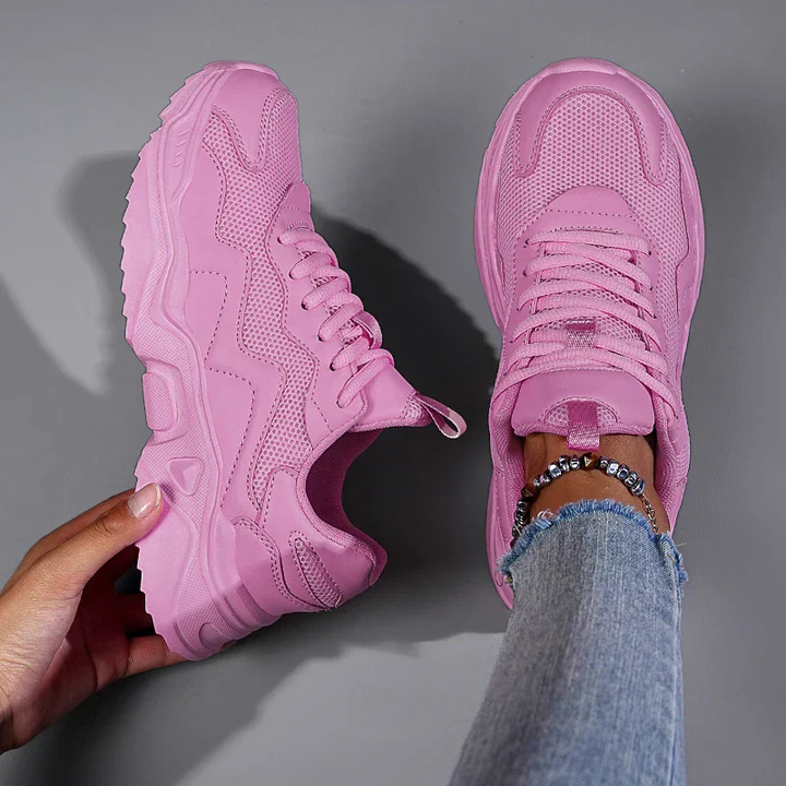 Marlowe | Women's Breathable Chunky Sole Lace-Up Trainers