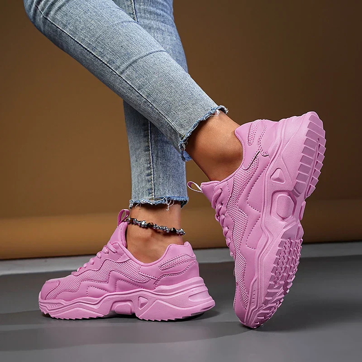 Marlowe | Women's Breathable Chunky Sole Lace-Up Trainers