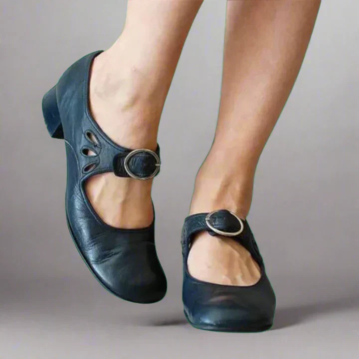 Marlowe | Women's Leather Mary Jane Low Heel Shoes