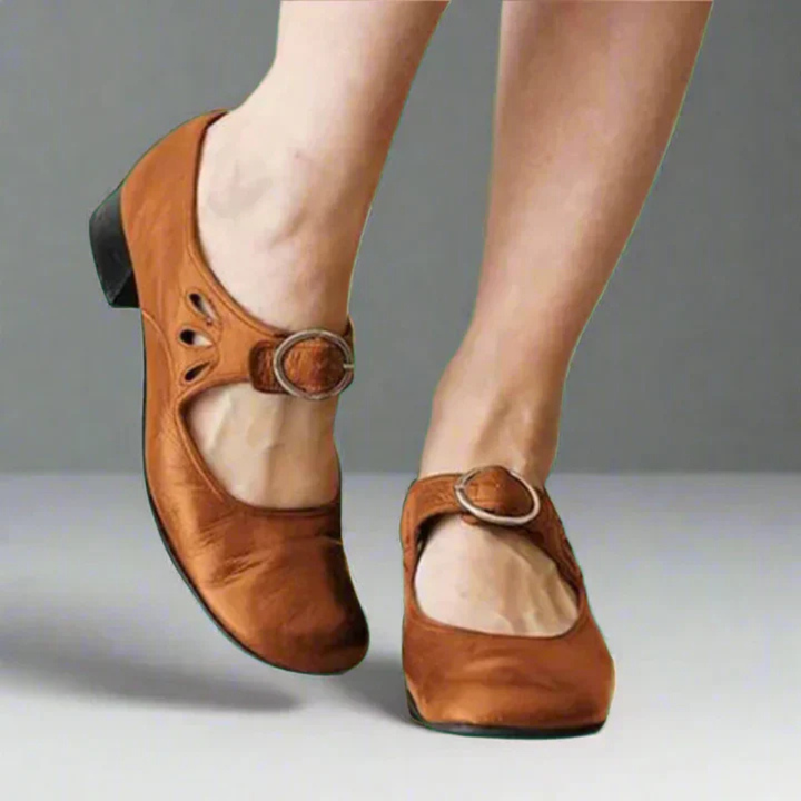Marlowe | Women's Leather Mary Jane Low Heel Shoes