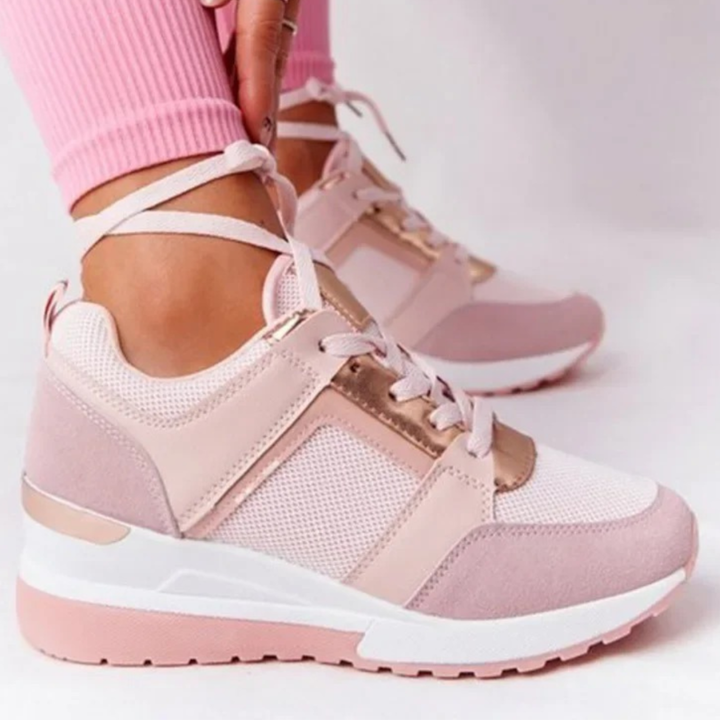 Neve | Women's Leather Perforated Wedge Sneakers