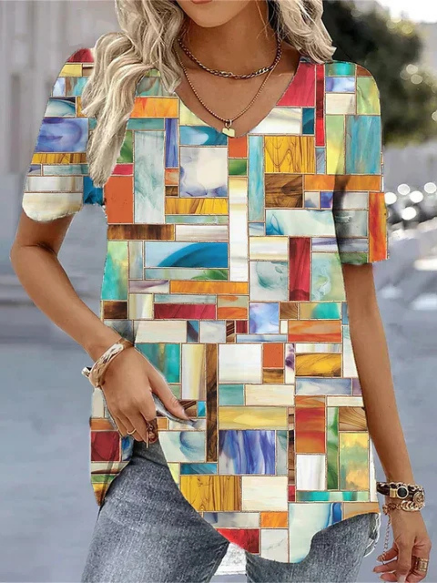 Niamh | Women's Cotton V-Neck Short Sleeve T-Shirt