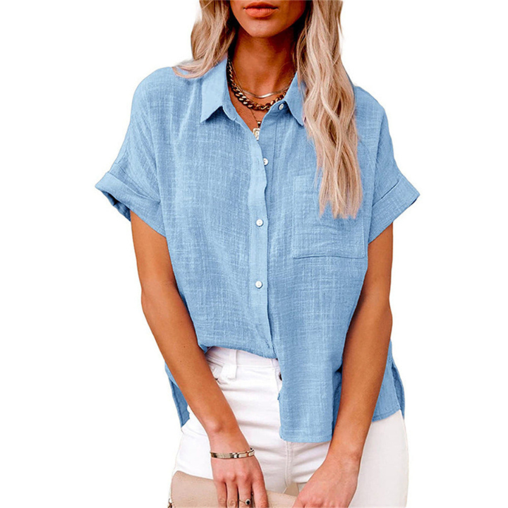 Nola | Women's Linen Short-Sleeve Button-Down Shirt