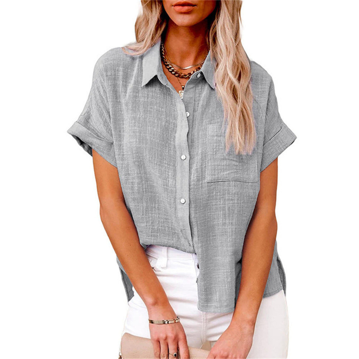 Nola | Women's Linen Short-Sleeve Button-Down Shirt