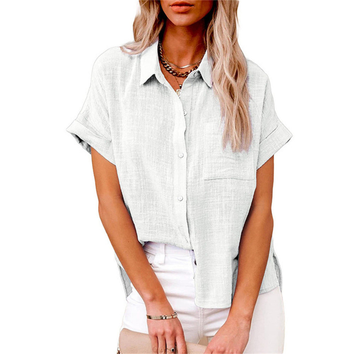 Nola | Women's Linen Short-Sleeve Button-Down Shirt