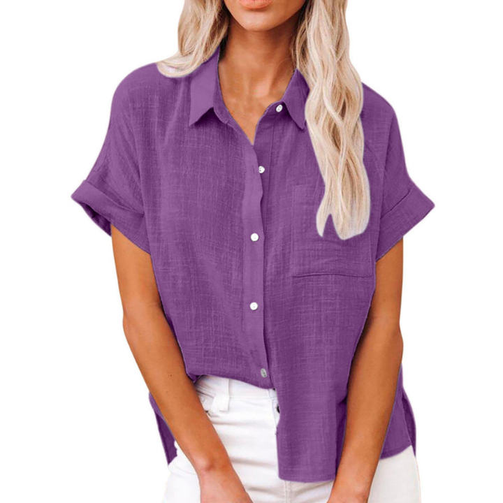 Nola | Women's Linen Short-Sleeve Button-Down Shirt