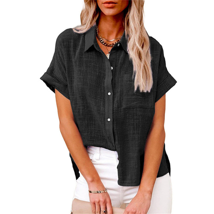 Nola | Women's Linen Short-Sleeve Button-Down Shirt