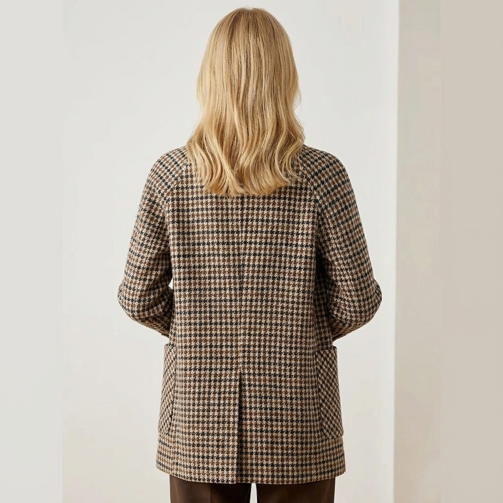 Noor | Klassieke double-breasted ruitjesmantel