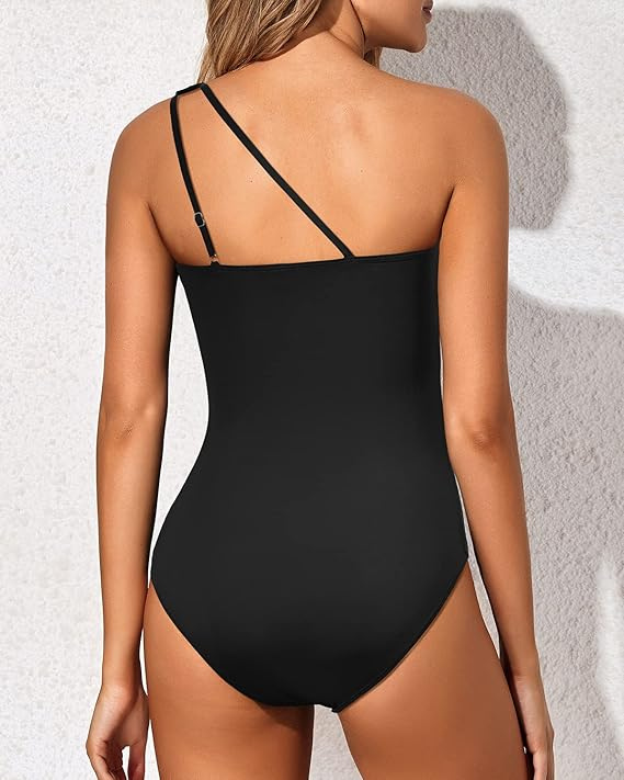 Onyx | Women's Compression Ruched One-Shoulder Cutout One-Piece Swimsuit