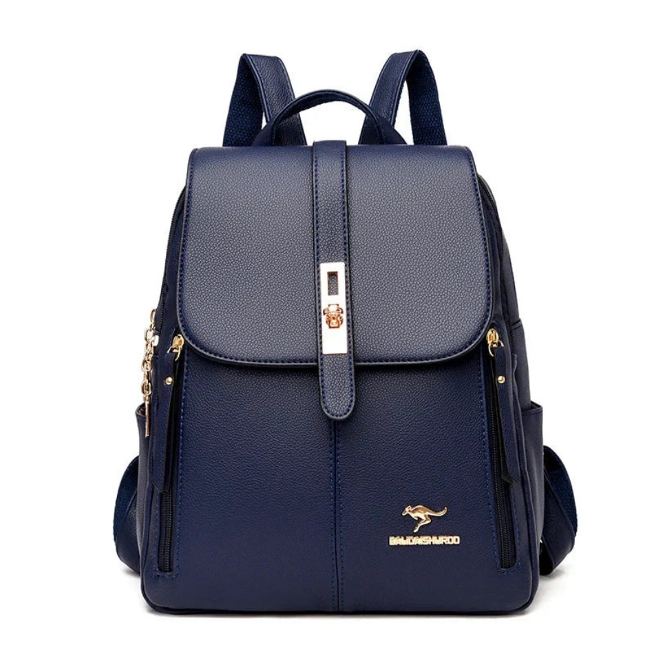 Petra | Women's Leather Twist-Lock Flap Backpack
