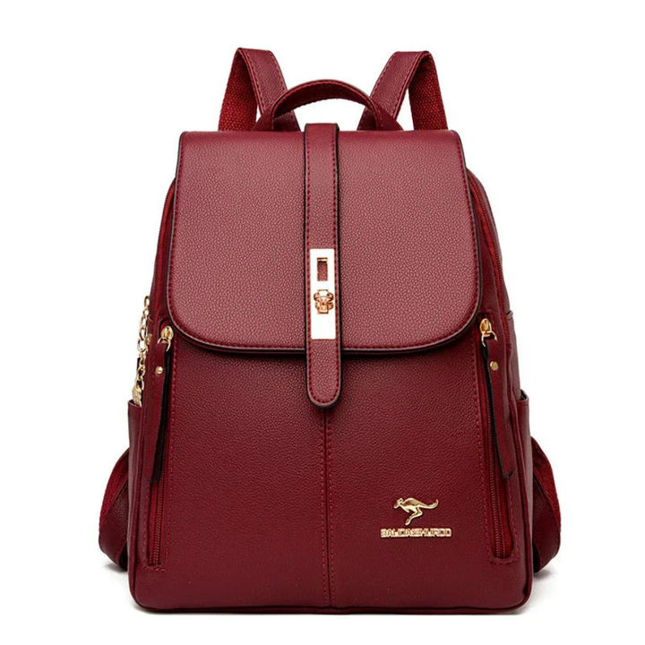 Petra | Women's Leather Twist-Lock Flap Backpack