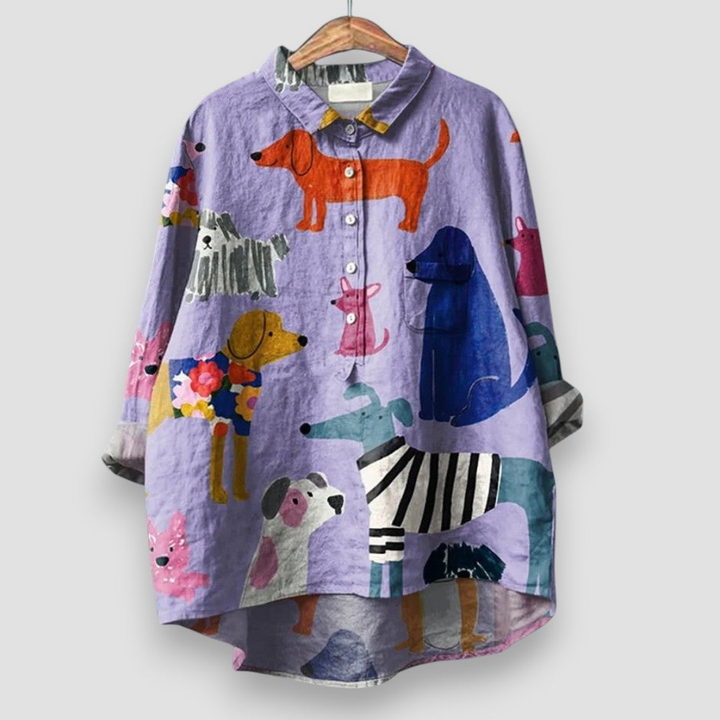Pippa | Women's Cotton Novelty Animal Print Oversized Shirt