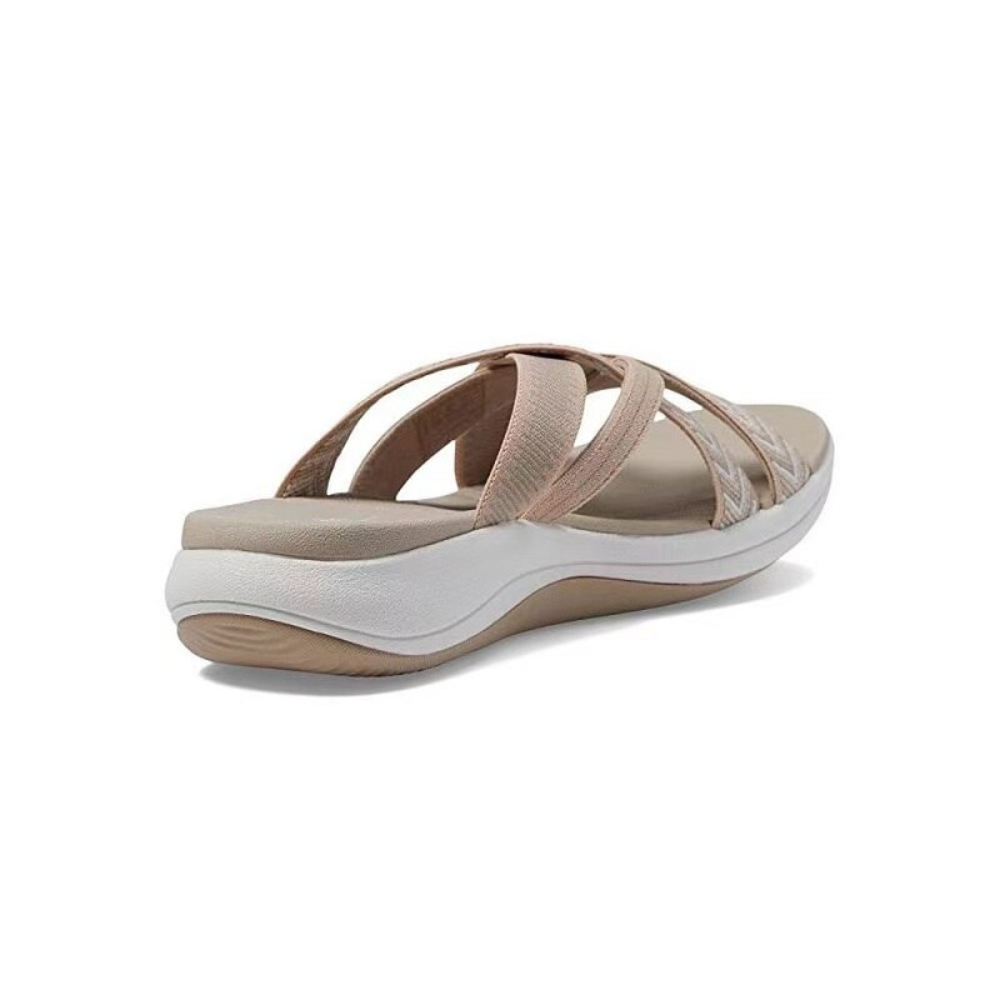 Priya | Women's Arch-Support Crossover Strap Wedge Slides