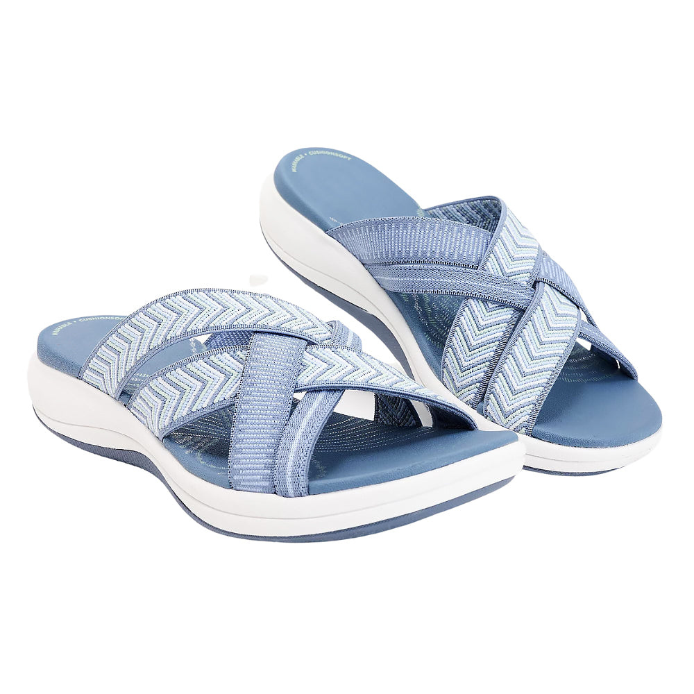 Priya | Women's Arch-Support Crossover Strap Wedge Slides