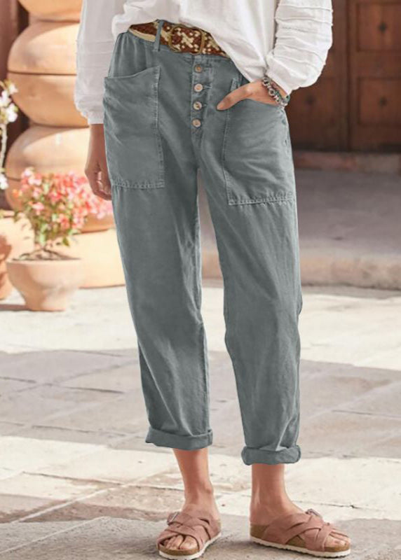 Priya | Women's Cotton Cropped Barrel-Leg Casual Trousers