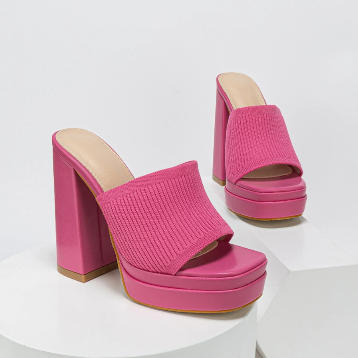 Rafferty | Women's Knit Block Heel Platform Mules