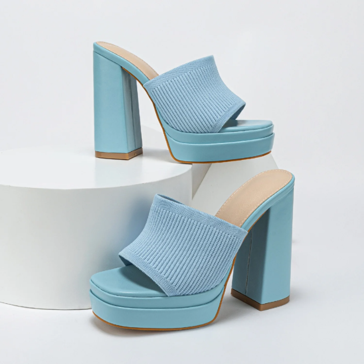 Rafferty | Women's Knit Block Heel Platform Mules