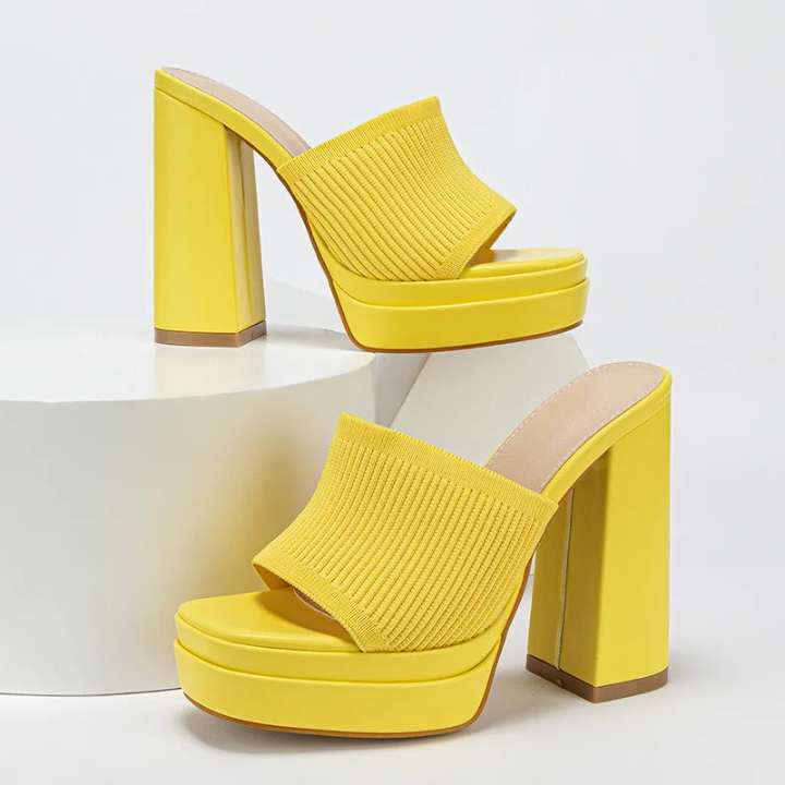 Rafferty | Women's Knit Block Heel Platform Mules