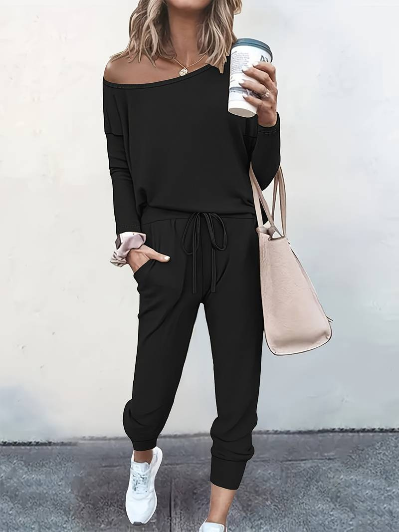 Reeve | Women's Cotton-Blend Asymmetric Neck Lounge Set