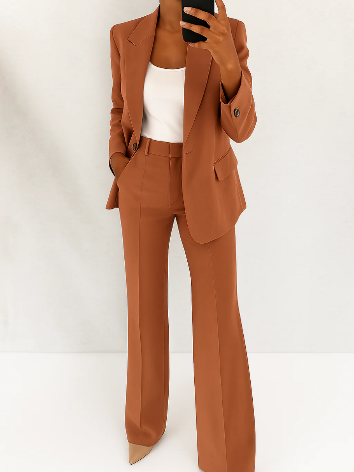 Reina | Women's Stretch Tailored Single-Button Blazer & Trouser Set