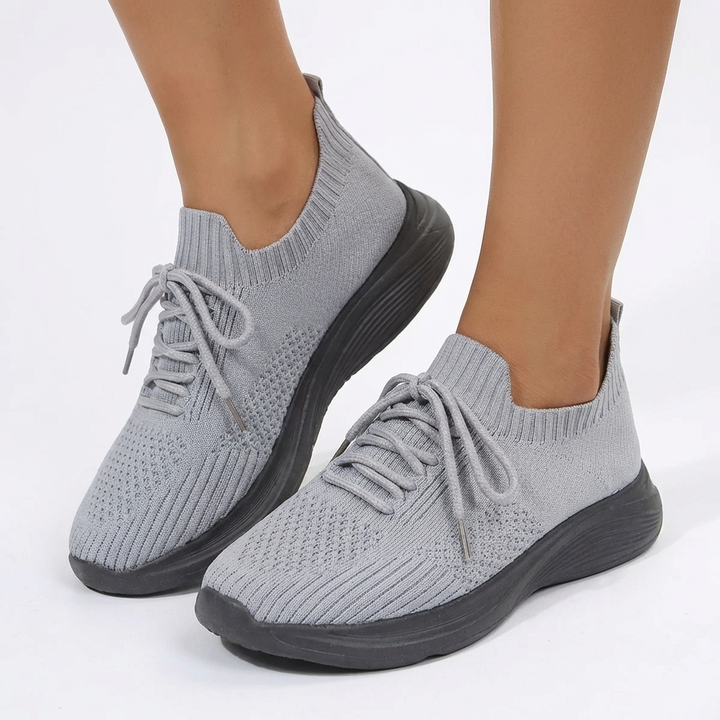 Remi | Women's Breathable Knit Lace-Up Casual Trainers