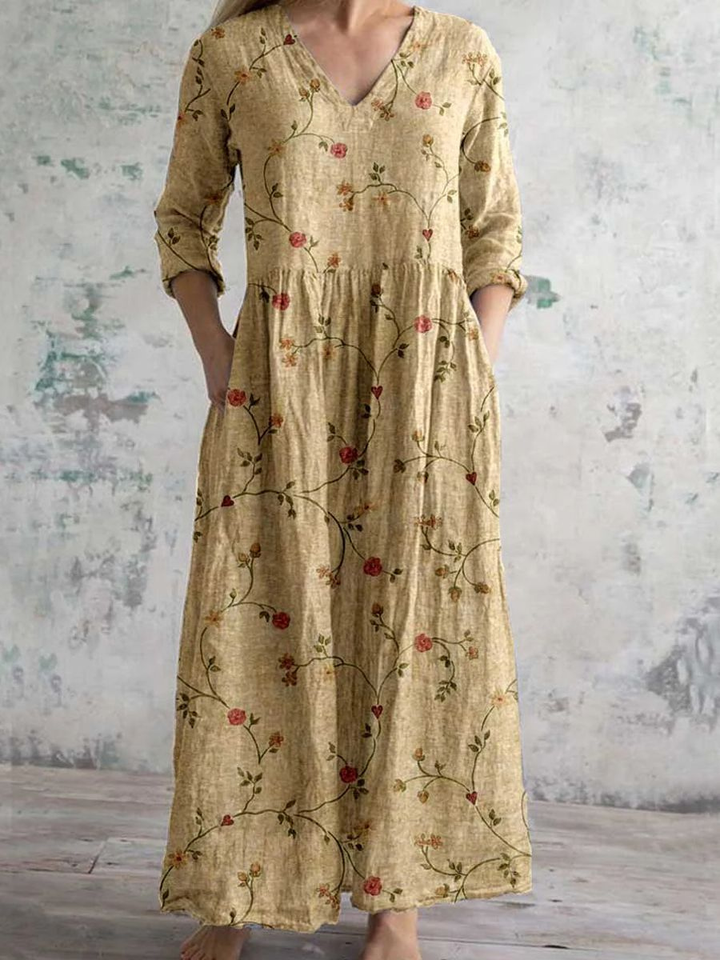 Remi | Women's Chiffon Floral Print V-Neck Maxi Dress Boho