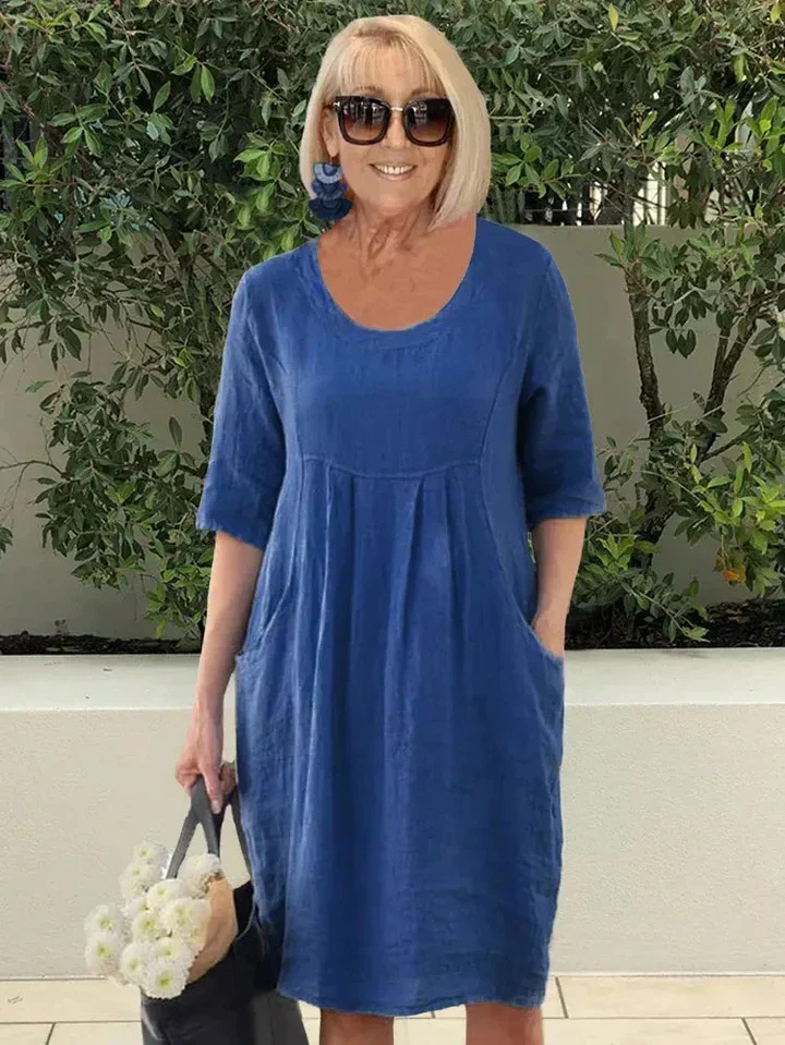 Remi | Women's Linen Relaxed Smock Mini Dress Casual