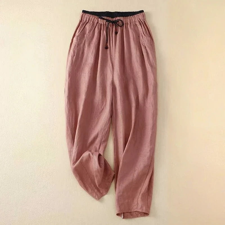 Remy | Unisex Linen Drawstring Harem Tapered Casual Trousers