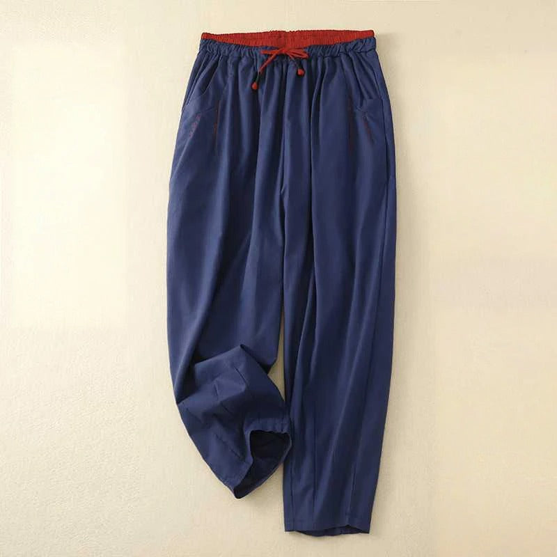 Remy | Unisex Linen Drawstring Harem Tapered Casual Trousers