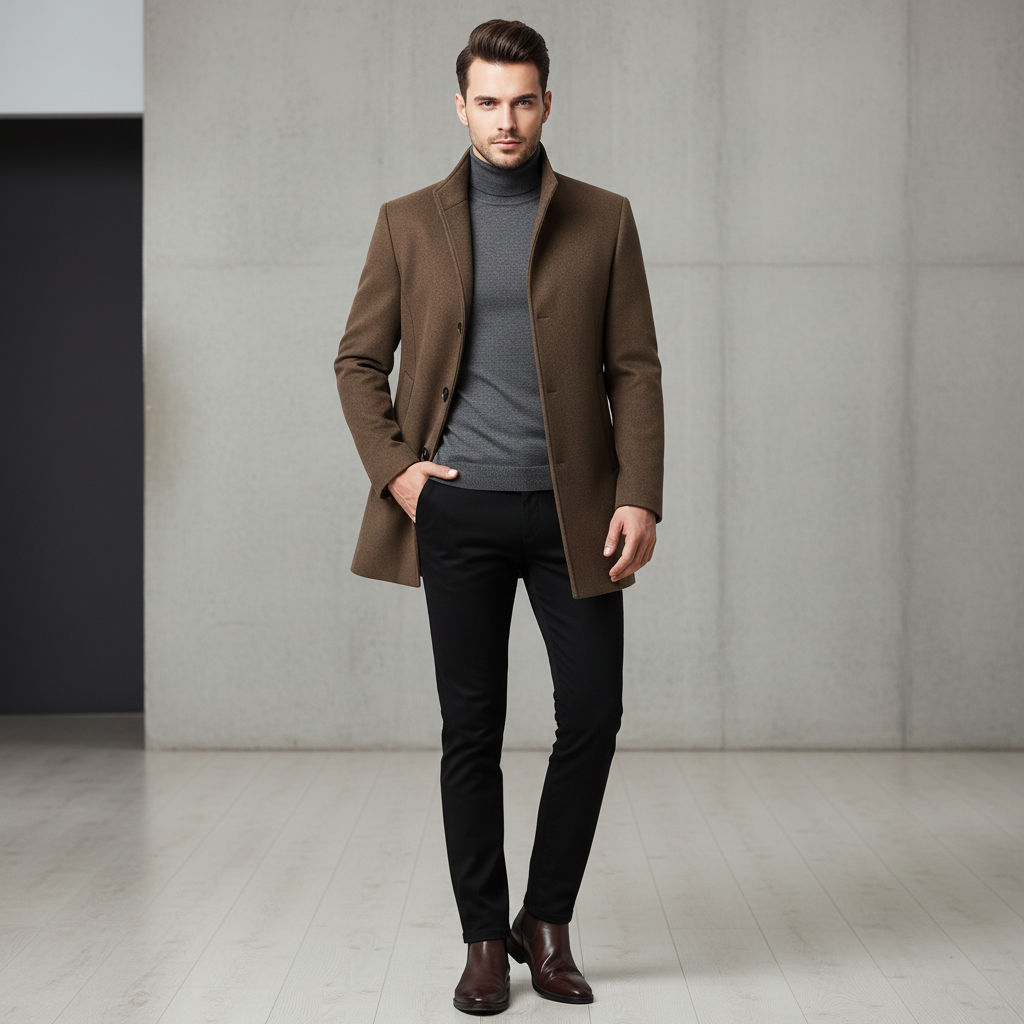 Robert | Elegante wollen herenmantel